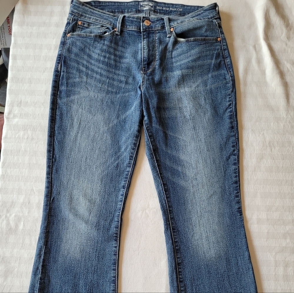 Signature Levis Gold Mid'rise Boot Cut Blue Denim Jeans Size 20M --30×32